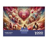 Puzzles pour Adolescents 1000 Pièces Romantic Valentine's Day Artwork Puzzles pour Adolescents - Défi Difficile - Entraînez Votre Cerveau Et Vos Mains - Casse-tête - Jeux en Famille 52x38cm/1000pcs