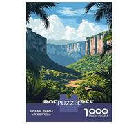 Puzzles Pour Adolescents 1000 Pièces Roraima Trek Venezuela Landscape Illustration Puzzles Pour Adolescents - Améliorez Votre Mémoire Pour Un Anniversaire Ou Noël - Jeu Au Design Magnifique 52x38cm/10
