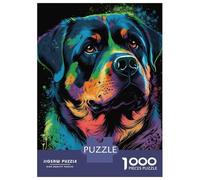 Puzzles pour Adolescents 1000 Pièces Rottweiler Style 4 Puzzle pour Adultes Jeux Relaxants Vacances À La Maison Passer Le Temps Difficile À Compléter 52x38cm/1000pcs