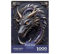 Puzzles pour Adolescents 1000 Pièces Royal Silver Cyber Dragon Puzzles pour Adolescents, Jouet, Décoration Murale, Décoration Intérieure, Interaction Parent-Enfant 52x38cm/1000pcs