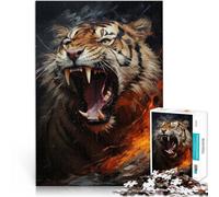 Puzzles pour Adolescents 1000 pièces Rugissement du Tigre Défi Difficile pour soulager Le Stress Une œuvre d'art 38x26cm