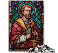 Puzzles pour Adolescents 1000 pièces Saint A Vitrail Convient aux 14 Ans et Plus Jeu Stimulant Excellent Cadeau pour Les Jeux 38x26cm