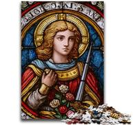 Puzzles pour Adolescents 1000 pièces Saint Vitrail Jeu Stimulant et Jeu Familial Idéal comme Cadeau pour Toute la Famille 50x75cm