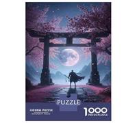 Puzzles pour Adolescents 1000 Pièces Sakura Moon Gate Fantasy Puzzle pour Adultes Jouets Anti-Stress Décoration Murale Cadeaux Uniques d'anniversaire Et De Noël 70x50cm/1000pcs