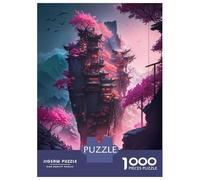 Puzzles pour Adolescents 1000 Pièces Sakura Mountain Temples Puzzles pour Adultes - Décoration Murale - Décoration Parfaite - Cadeaux Uniques d'anniversaire Et De Noël 38x26cm/1000pcs