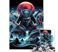 Puzzles pour Adolescents 1000 pièces Samurai Blood Moon Jeu Manuel pour Adolescents Activités Amusantes à Faire à la Maison Pendant Les Vacances (Dimensions 38x52cm)