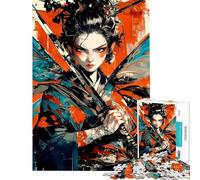 Puzzles pour Adolescents 1000 pièces Samurai Fly Puzzles pour Adultes Jeux Amusants Course de Vitesse Manuelle Interaction Parent-Enfant (Taille 38x52cm)