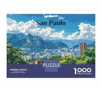 Puzzles Pour Adolescents 1000 Pièces Sao Paulo Cityscape Puzzle Pour Adolescents - Idéal Pour Passer Le Temps À La Maison, Pour Un Anniversaire, Noël, Des Jeux En Famille Et Des Soirées Jeux 52x38cm/1
