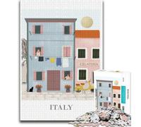 Puzzles pour Adolescents, 1000 pièces, scène de Rue Italienne, décoration Murale Artistique et idée Cadeau d'anniversaire pour Amis, Bureau à Domicile (38x26cm)