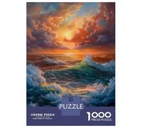 Puzzles pour Adolescents 1000 Pièces Sea Ocean Sunset Waves Puzzle À Faire Soi-même, Jouet Anti-Stress, Interaction Parent-Enfant 70x50cm/1000pcs