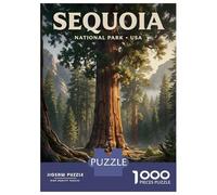 Puzzles pour Adolescents 1000 Pièces Sequoia National Park Vintage Puzzle pour Adultes Jeux Amusants Une Œuvre d'art Interaction Parent-Enfant 38x26cm/1000pcs