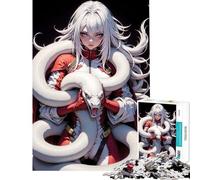 Puzzles pour Adolescents 1000 pièces Serpent Blanc ﹨u Femme Puzzle 1000 pièces Jouet éducatif Défi Difficile Jeu au Design Magnifique (38x26cm)