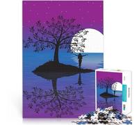Puzzles pour Adolescents 1000 pièces Silhouette au Clair de Lune Activité familiale est idéal comme Cadeau pour Toute la Famille 75x50cm