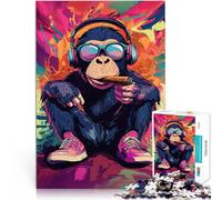 Puzzles pour Adolescents 1000 pièces Singe de Street Art Jouet éducatif d'apprentissage Renforcer l'amour Entre Les Couples 75x50cm