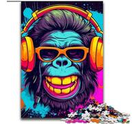 Puzzles pour Adolescents 1000 pièces Singe DJ Musique, pour Jeu éducatif Défi Jouet Améliorer la mémoire pour Les 14 Ans (Taille 26x38cm)