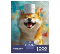 Puzzles Pour Adolescents 1000 Pièces Smiling Shiba Inu with Toilet Paper Hat Puzzle Pour Adolescents Course De Vitesse Manuelle Difficile Et Stimulant Jeu Amusant Et Stimulant Pour Toute La Famille 52