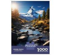 Puzzles pour Adolescents 1000 Pièces Snow-Capped Mountain Landscape Puzzles pour Adultes Assemblage De Modèles De Puzzles Stimulants Amusant en Famille Et Soirée Jeux 52x38cm/1000pcs