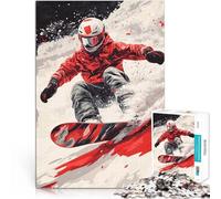 Puzzles pour Adolescents 1000 pièces Snowboarder en Action Jouets de Jeu pour Cadeau Familial Jeu de défi Unique 75x50cm