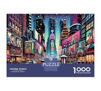 Puzzles pour Adolescents 1000 Pièces Snowy Cityscape with Neon Lights Puzzles pour Adolescents - Défi Difficile - Entraînez Votre Cerveau Et Vos Mains - Casse-tête - Jeux en Famille 38x26cm/1000pcs