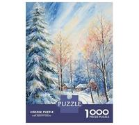 Puzzles pour Adolescents 1000 Pièces Snowy Hamlet Puzzle Jeux Relaxants Défi Difficile Activités Amusantes À La Maison 52x38cm/1000pcs