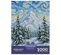 Puzzles pour Adolescents 1000 Pièces Snowy Mountain Landscape Painting Puzzles pour Adolescents - Défi Difficile - Entraînez Votre Cerveau Et Vos Mains - Casse-tête - Jeux en Famille 70x50cm/1000pcs