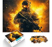 Puzzles pour Adolescents 1000 pièces Soldat en Flammes Réduction du Stress intéressante Car C'est Un pour Toute la Famille 38x26cm