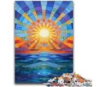 Puzzles pour Adolescents 1000 pièces Soleil Levant sur l'océan Soulagement du Stress Défi Difficile Convient pour la décoration de Bureau 50x75cm