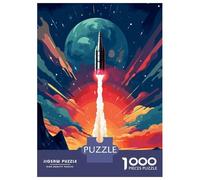 Puzzles pour Adolescents 1000 Pièces Space Rocket Blast Off Puzzle pour Adultes Jouets Anti-Stress Décoration Murale Cadeaux Uniques d'anniversaire Et De Noël 70x50cm/1000pcs