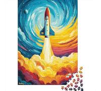 Puzzles pour Adolescents 1000 Pièces Space Shuttle Launch Art Print-1 Puzzle À Faire Soi-même, Jouet Anti-Stress, Interaction Parent-Enfant 52x38cm/1000pcs