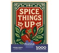 Puzzles pour Adolescents 1000 Pièces Spice Things Up Chili Pepper Art Puzzles pour Adolescents, Jouet, Décoration Murale, Jeu De Course De Vitesse, Cadeau Stimulant 52x38cm/1000pcs