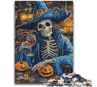 Puzzles pour Adolescents 1000 pièces Squelette d'halloween Jeu éducatif Difficile à compléter mais Amusant et Humoristique pour Anniversaire 50x75cm