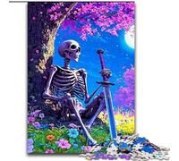 Puzzles pour Adolescents 1000 pièces Squelette Guerrier, Anti-Stress, défi Difficile, Cadeaux du Père Noël Secret pour Les 14 Ans et Plus (Taille 26x38cm)