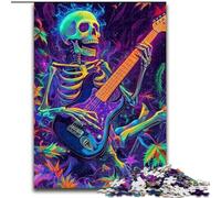 Puzzles pour Adolescents 1000 pièces Squelette Jouant de la Guitare, Jouets éducatifs, Anti-Stress, Cadeaux et Jouets (Taille 26x38cm)