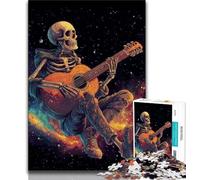 Puzzles pour Adolescents, 1000 pièces, Squelette Jouant de la Guitare, Jouets éducatifs pour la Famille, Jeux d'anniversaire et Cadeaux Uniques (38x26cm)