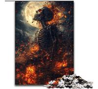 Puzzles pour Adolescents 1000 pièces Squelette sous la Lune, Difficiles et complets, avec des pièces de Formes aléatoires entièrement emboîtables (Taille 50x75cm)