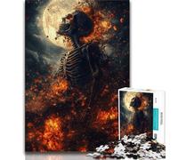 Puzzles pour Adolescents 1000 pièces Squelette sous la Lune, Jouets de Divertissement Familial, idéal comme Cadeau pour Toute la Famille 38x26cm