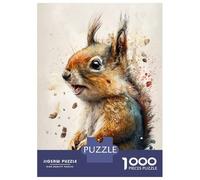Puzzles pour Adolescents 1000 Pièces Squirrel Watersplash Puzzles pour Adultes Jeux Amusants pour S'amuser en Famille Idéal comme Cadeau 38x26cm/1000pcs