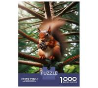Puzzles pour Adolescents 1000 Pièces Squirrel with Pinecone in Forest Puzzle pour Adultes Jeux Relaxants Une Œuvre d'art Cadeaux De Noël Et d'anniversaire 70x50cm/1000pcs