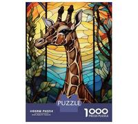 Puzzles Pour Adolescents 1000 Pièces Stained Glass Giraffe Portrait Puzzle Pour Adolescents - Idéal Pour Passer Le Temps À La Maison, Pour Un Anniversaire, Noël, Des Jeux En Famille Et Des Soirées Jeu