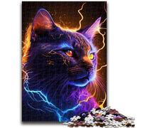 Puzzles pour Adolescents 1000 pièces Star Cat, Jouets de Divertissement Familial, Jeu éducatif pour Anniversaire, Noël, à partir de 14 Ans, 26x38cm