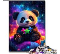 Puzzles pour Adolescents 1000 pièces Star Panda, Jouets Anti-Stress, décoration d'intérieur Unique et Cadeaux pour Les 14 Ans (Taille 50x75cm)
