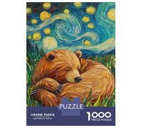 Puzzles pour Adolescents 1000 Pièces Starry Night Bear Puzzle À Faire Soi-même, Jouet Anti-Stress, Interaction Parent-Enfant 70x50cm/1000pcs