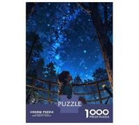 Puzzles pour Adolescents 1000 Pièces Starry Night Contemplation Puzzle Adulte Jeu Familial D'assemblage De Motifs Activités Amusantes À La Maison, 70x50cm/1000pcs