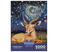 Puzzles pour Adolescents 1000 Pièces Starry Night Gazelle Puzzles pour Adolescents Jeux Relaxants Course De Vitesse Manuelle Est Idéal comme Cadeau 38x26cm/1000pcs