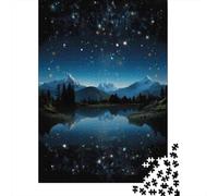 Puzzles pour Adolescents 1000 Pièces Starry Night Reflections Nature's Magic Puzzle pour Adolescents Analyse Et Logique Difficile Et Stimulant Un pour Les Jeux 38x26cm/1000pcs