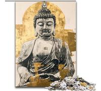 Puzzles pour Adolescents 1000 pièces Statue de Bouddha doré, entraînez Votre Cerveau et Vos Mains Cadeaux d'anniversaire et Cadeaux Uniques pour Les 14 Ans et Plus (Taille 26x38cm)
