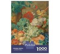 Puzzles pour Adolescents 1000 Pièces Still Life with Fruit and Flowers Puzzle pour Adultes Jouets Anti-Stress Améliore La Mémoire Cadeaux Anti-Stress 70x50cm/1000pcs