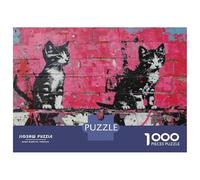 Puzzles pour Adolescents 1000 Pièces Street Art Cat Graffiti Puzzles pour Adolescents Jeux Relaxants Course De Vitesse Manuelle Est Idéal comme Cadeau 52x38cm/1000pcs