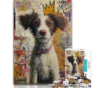 Puzzles pour Adolescents 1000 pièces, Style Basquiat, Chien, Difficile à réaliser, Amusant et Humoristique, Cadeaux d'anniversaire et Cadeaux Uniques (38x26cm)