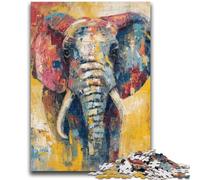 Puzzles pour Adolescents 1000 pièces Style Basquiat Éléphant Soulagement du Stress Défi Difficile Convient pour la décoration de Bureau 26x38cm